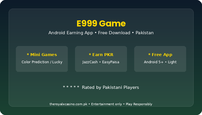 E999 Game Download APK Free Latest Version for Android Pakistan V1.64 3 E999 Game earning methods Pakistan