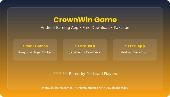 CrownWin Game beginner guide Pakistan