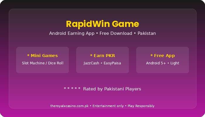 RapidWin Game Download APK Free Latest Version for Android Pakistan V2.0 3 RapidWin Game complete guide Pakistan