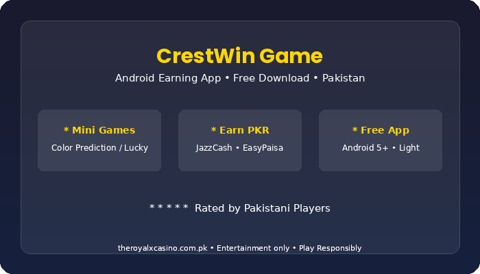 CrestWin Game Download APK Free Latest Version for Android Pakistan V1.64 3 CrestWin Game app review Pakistan